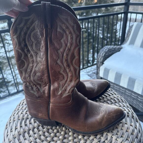 Cowboy J. Chisholm Brown Leather Boots size 11D Handcrafted in the USA main image 6
